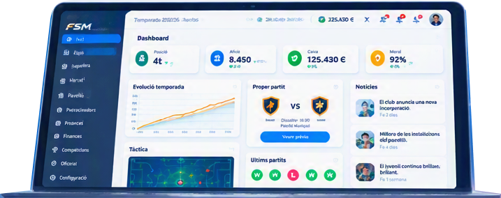 Previsualització del Dashboard de Futbol Sala Manager